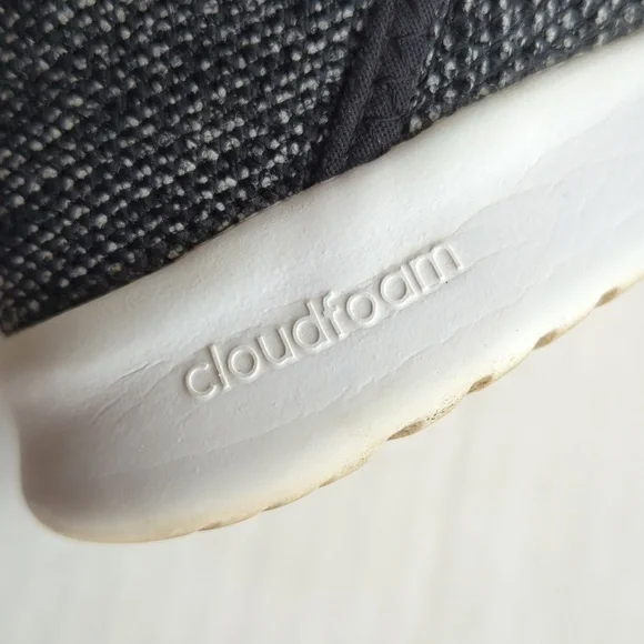 Adidas Cloud Foam Memory Footbed Lightweight Athletic Sneakers 7 Black White - Picture 13 of 14